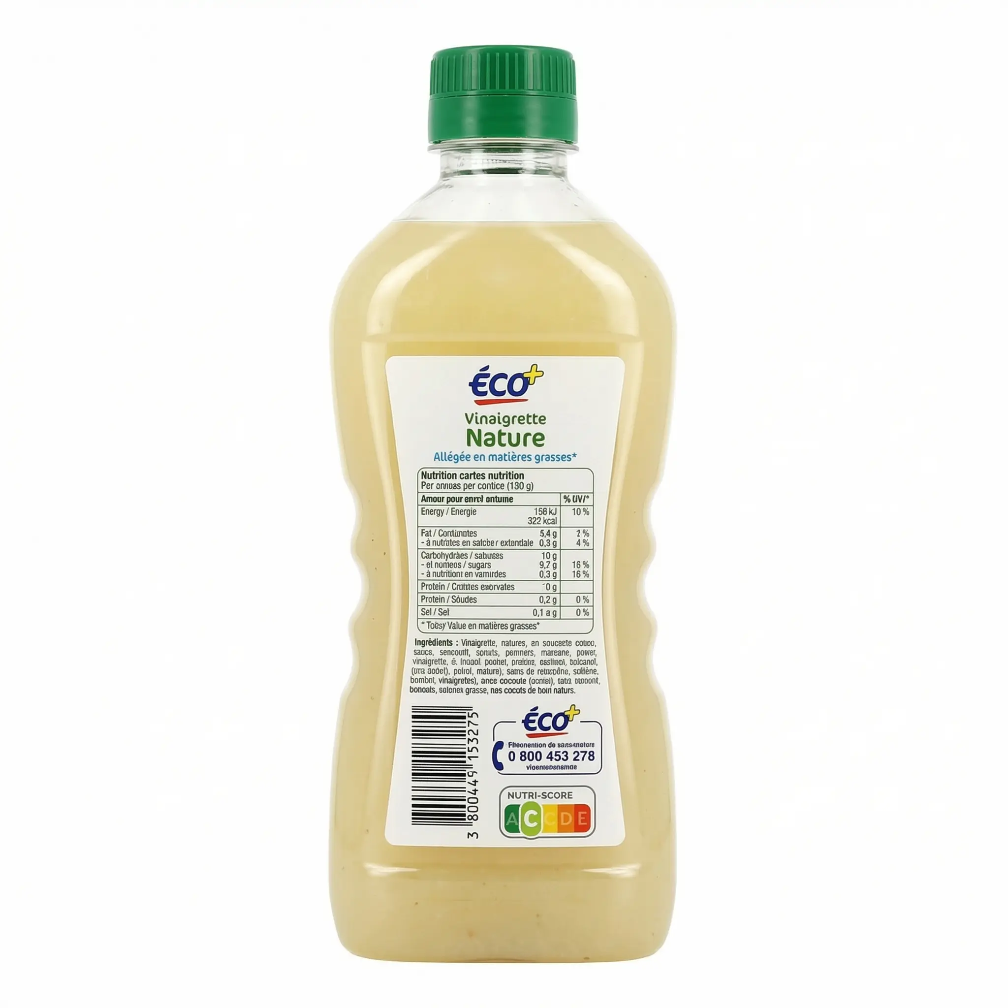 Verso étiquette vinaigrette Ecoprix composition nutrition lisible